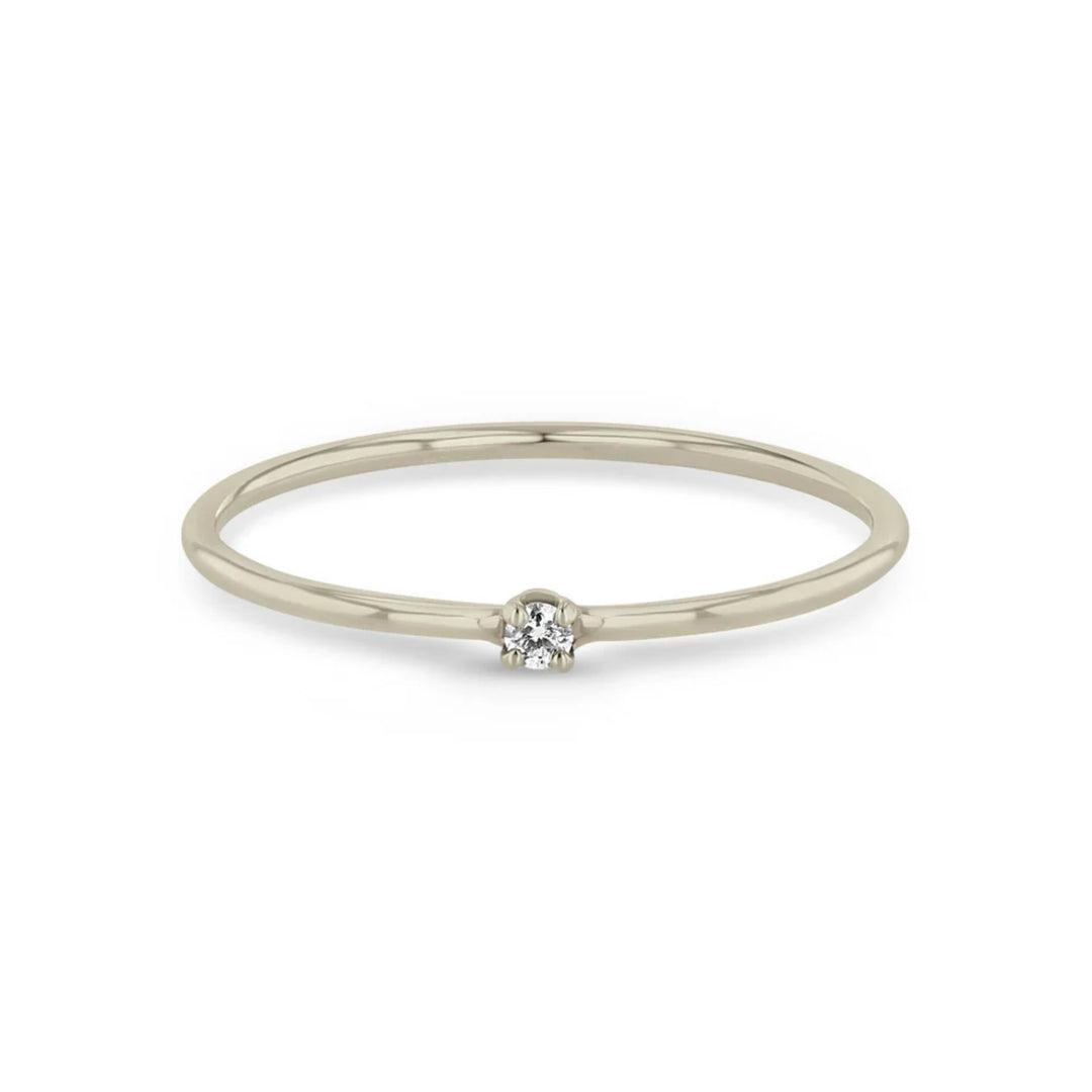 Diamond Solitaire White Gold Ring