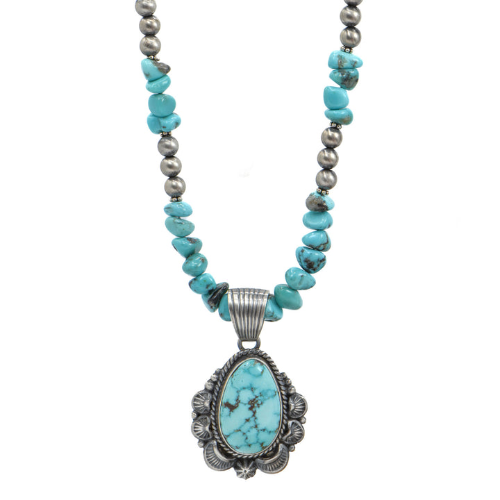 Navajo Pearl & Turquoise Pendant Necklace