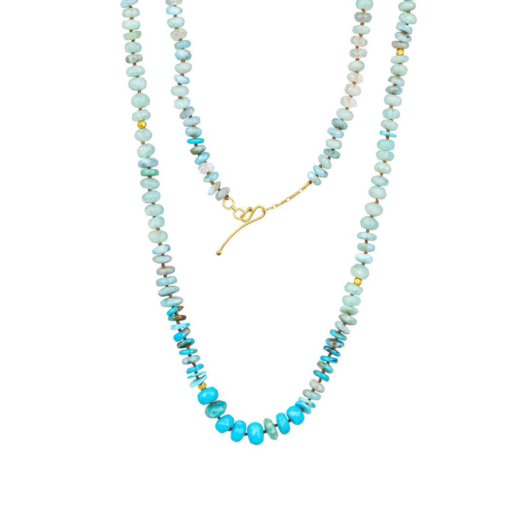 Turquoise & Aquamarine Multi-Beaded Necklace