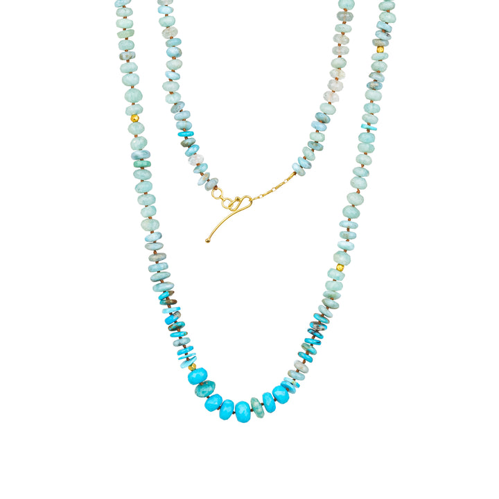 Turquoise & Aquamarine Multi-Beaded Necklace