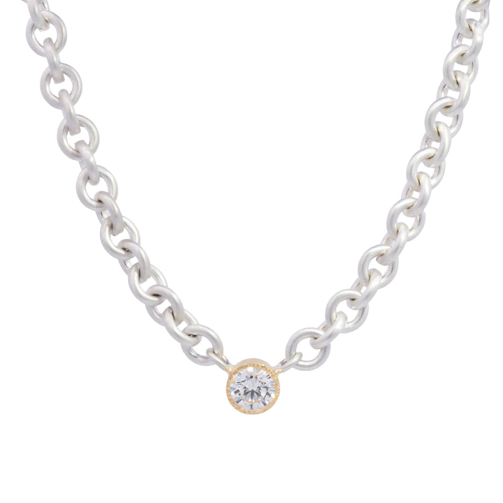 1.01 ct Lab Created Diamond Bezel Set Solitaire Necklace