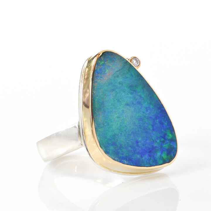 Australian Opal Doublet + Satellite Diamond