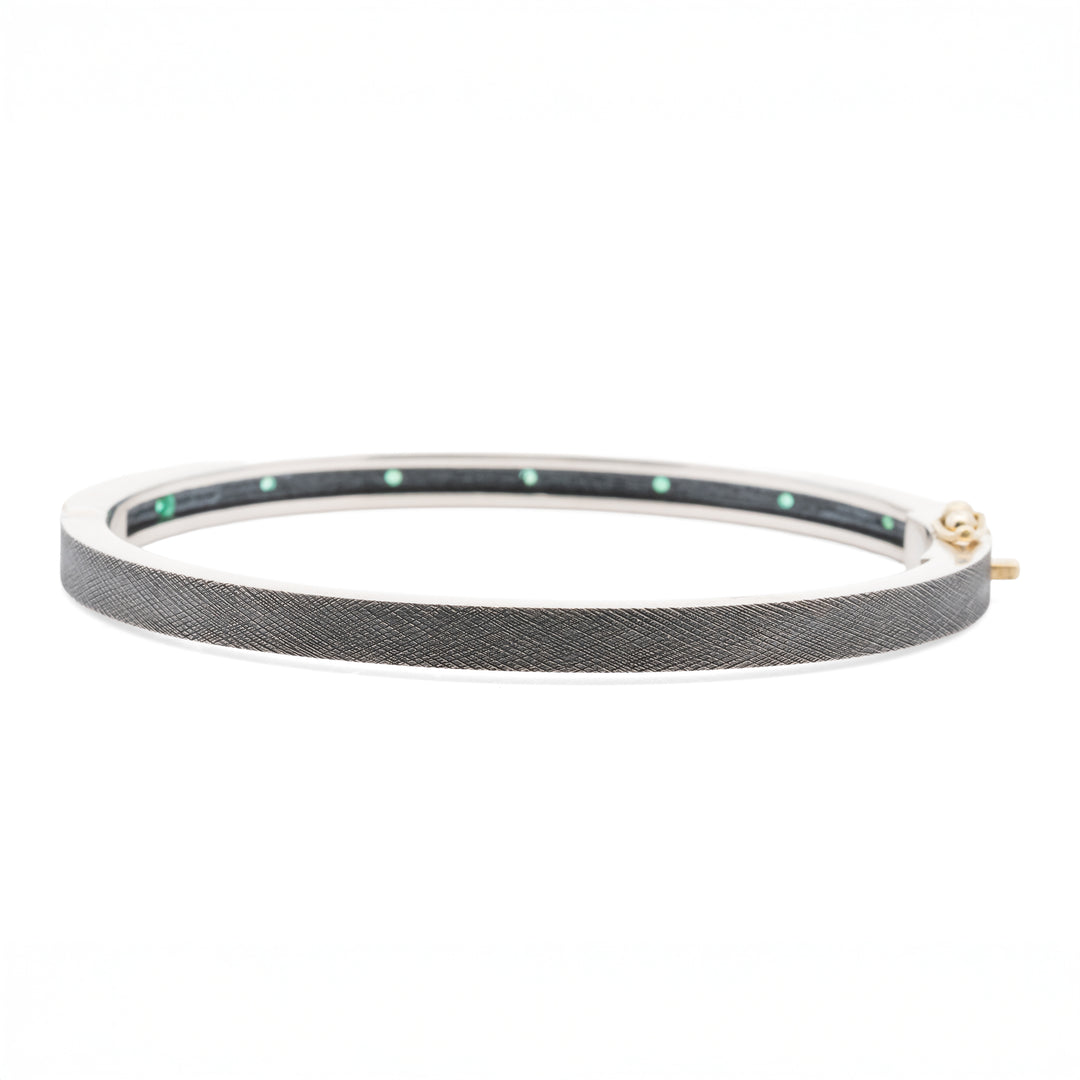 Trunk Show 4 mm Daphnie Emerald and Diamond Bracelet