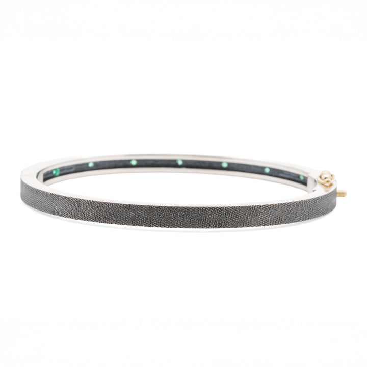Trunk Show 4 mm Daphnie Emerald and Diamond Bracelet