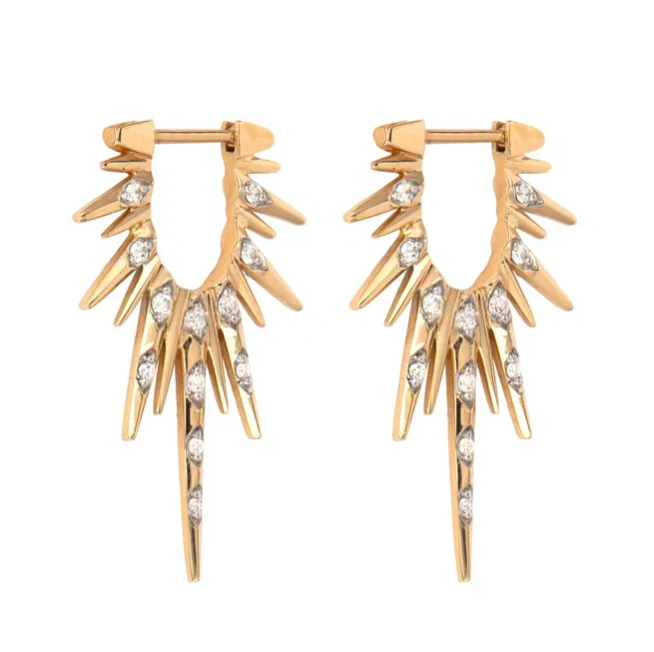 Elongated Love Explosion Diamond Earrings