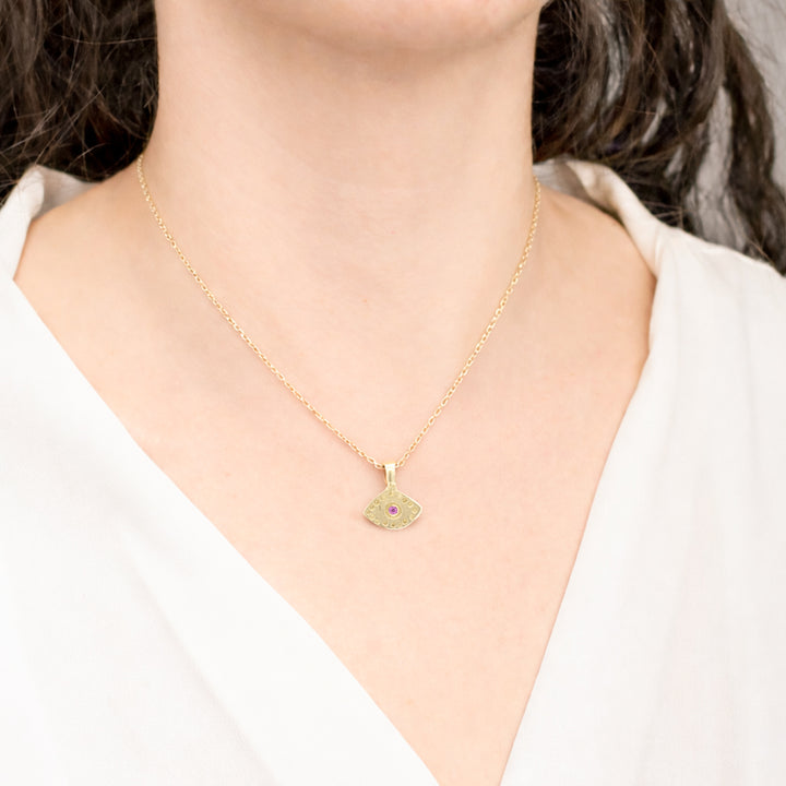 Pink Sapphire Eye See You Necklace