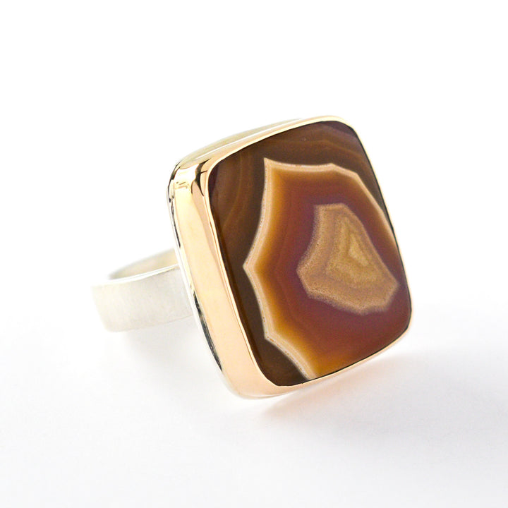 Square Agua Nueva Agate Ring