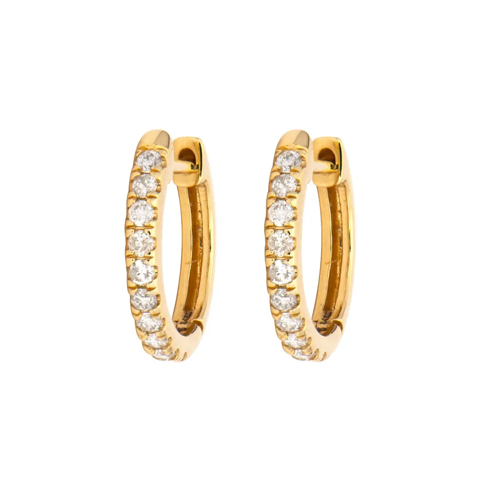 Classic Diamond Huggie Hoop Earrings
