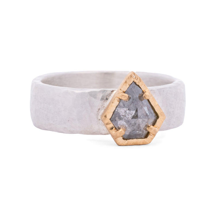 Kite Shaped Grey Diamond Ring