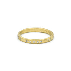 Hammered Sparse Eternity Diamond Band Ring