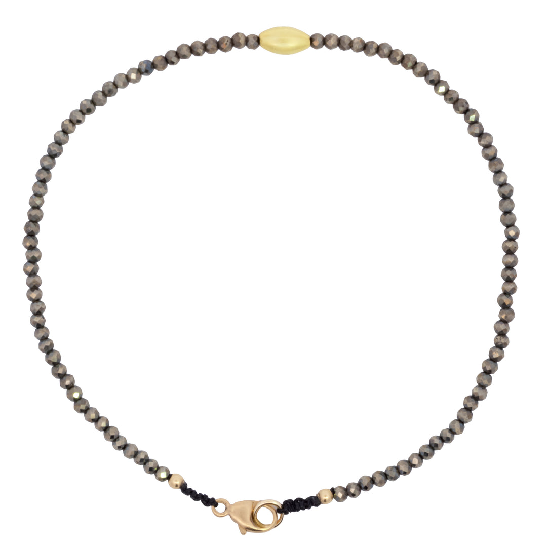 Pyrite & Gold Bead Bracelet