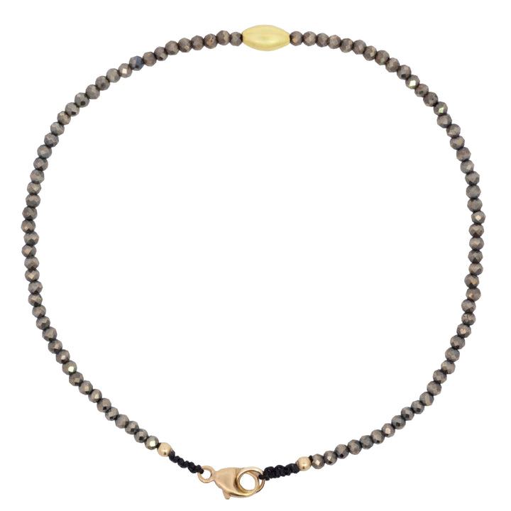 Pyrite & Gold Bead Bracelet