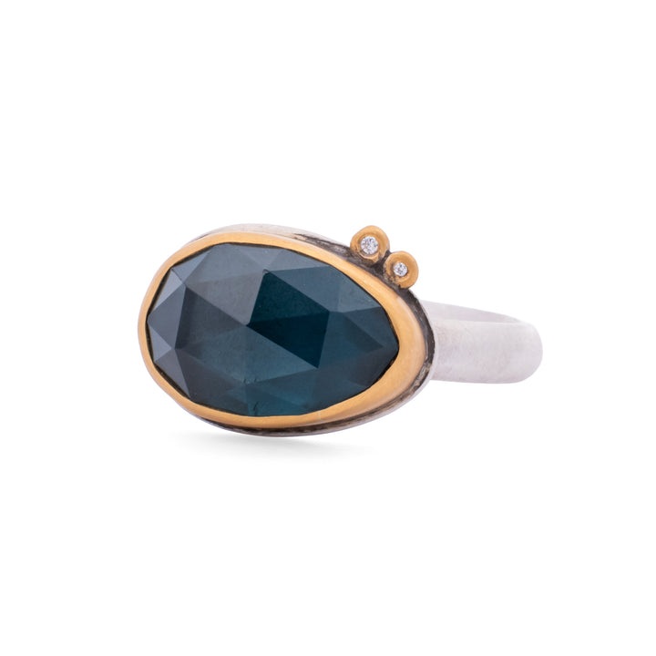 London Blue Topaz and Diamond Ring