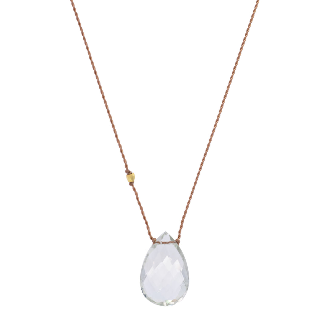 Teardrop Faceted Prasiolite Necklace