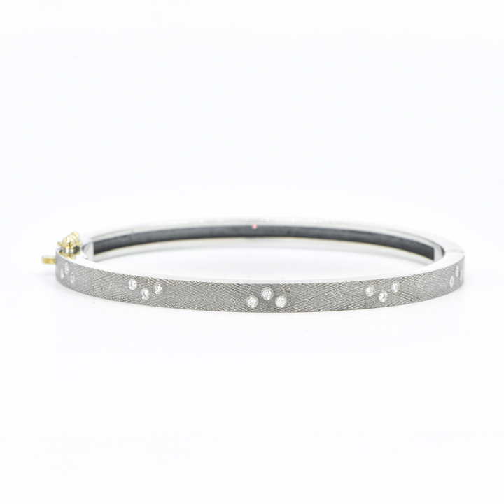 4mm Maru Lux Diamond Silver Bangle Bracelet