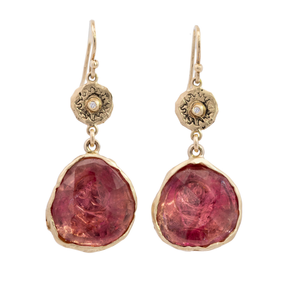Pink Tourmaline Drop Earrings