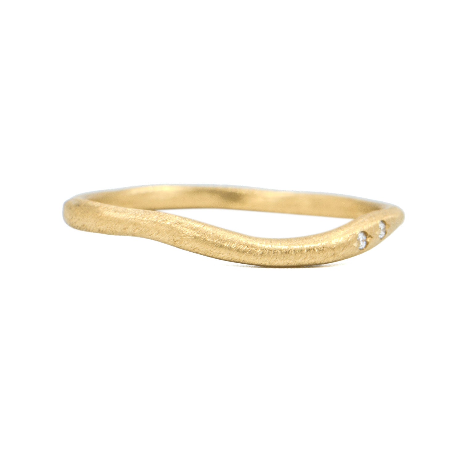Slightly Rounded Ring Band Simple Rounded Curve Diamond Band – Silverado Gallery