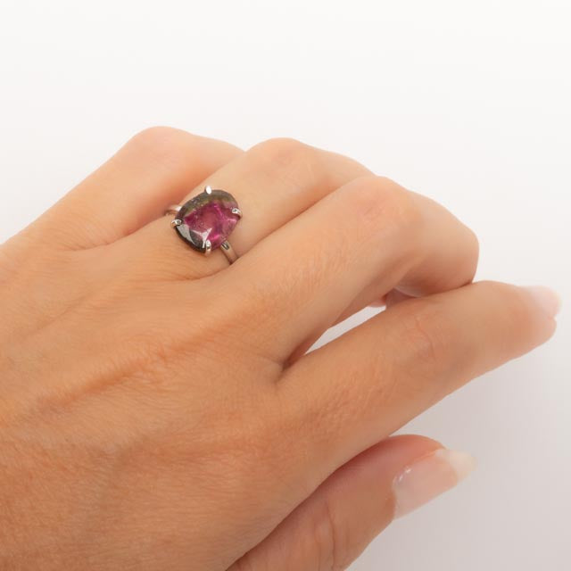 Prong Set Watermelon Tourmaline Ring