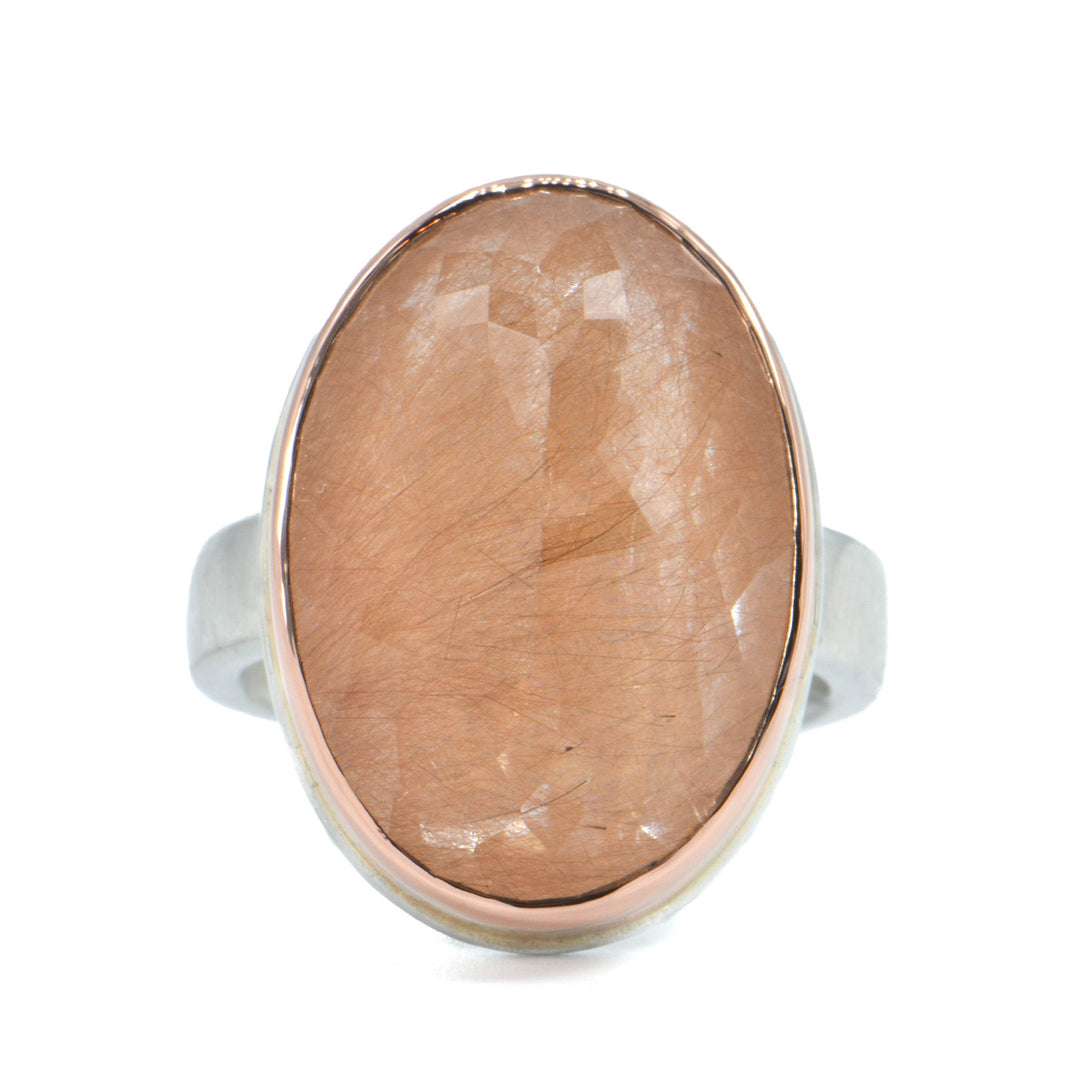Oval Red Rutilated Quartz Ring