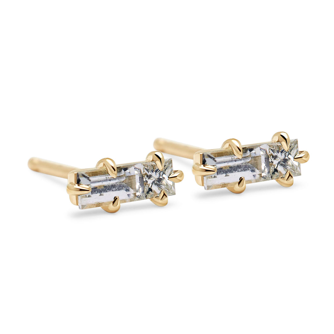Double Trouble Diamond + Sapphire Post Earrings