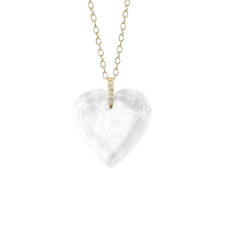Starry Heart Quartz Charm