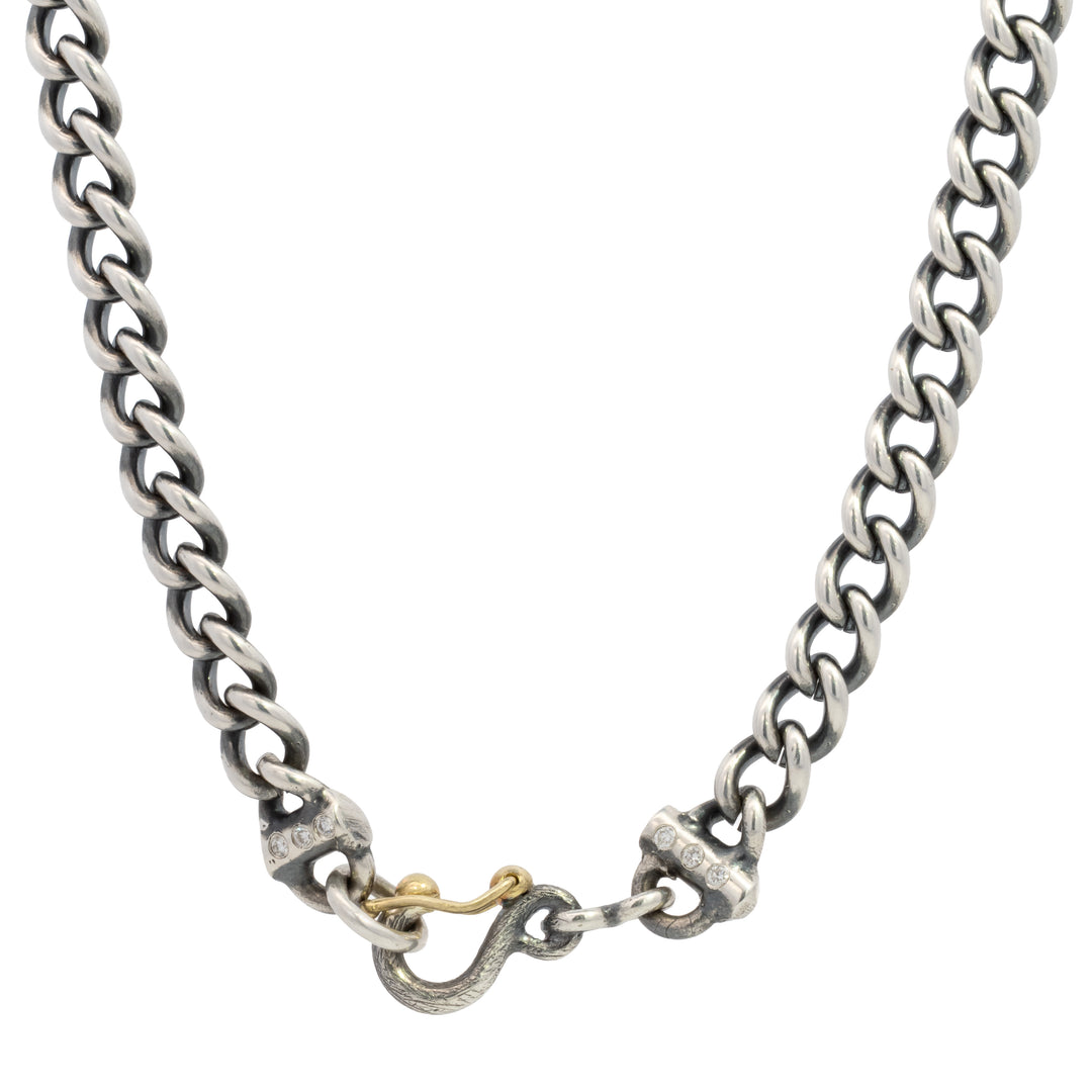 Curbed Link Medium Safety Clasp Necklace
