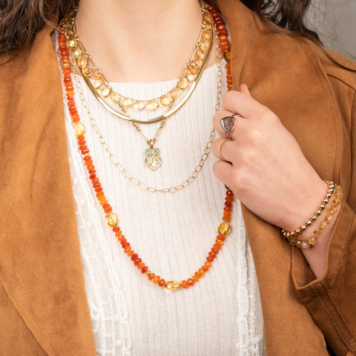 Citrine & Carnelian Necklace