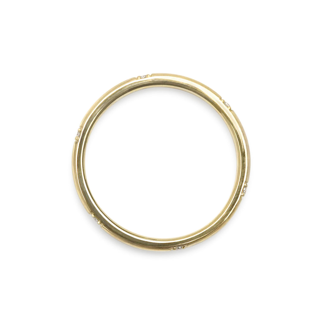 Crescent Yellow Gold Band