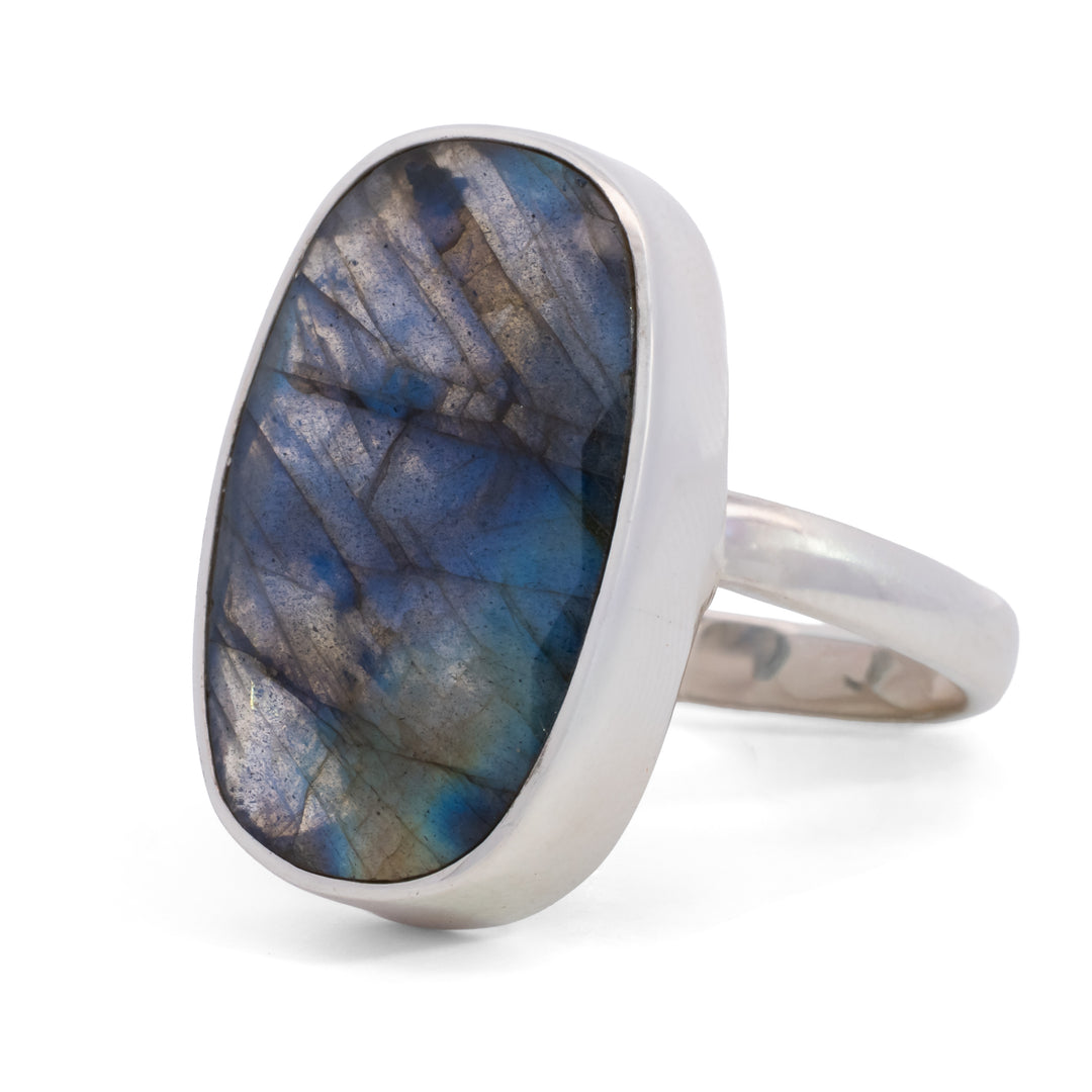 Faceted Labradorite Ring