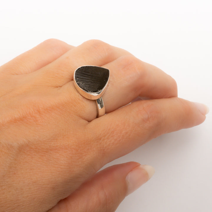 Teardrop Black Sugilite Ring