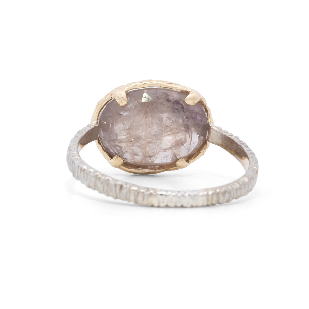 Oval Faceted Rose Sapphire Ring