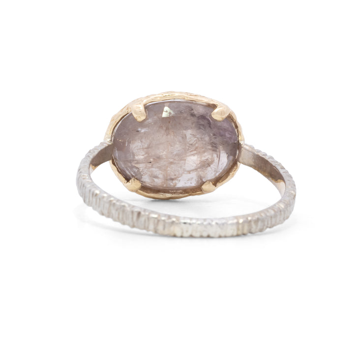 Oval Faceted Rose Sapphire Ring