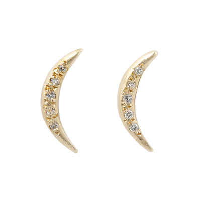 Crescent Moon Post Earrings