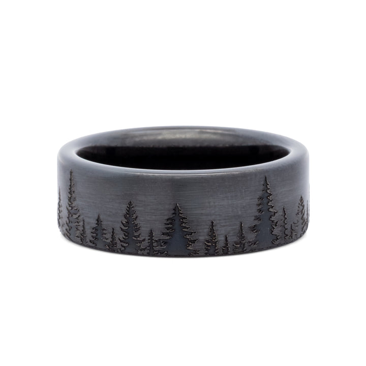 Black Diamond Ceramic Band with Forest Scene