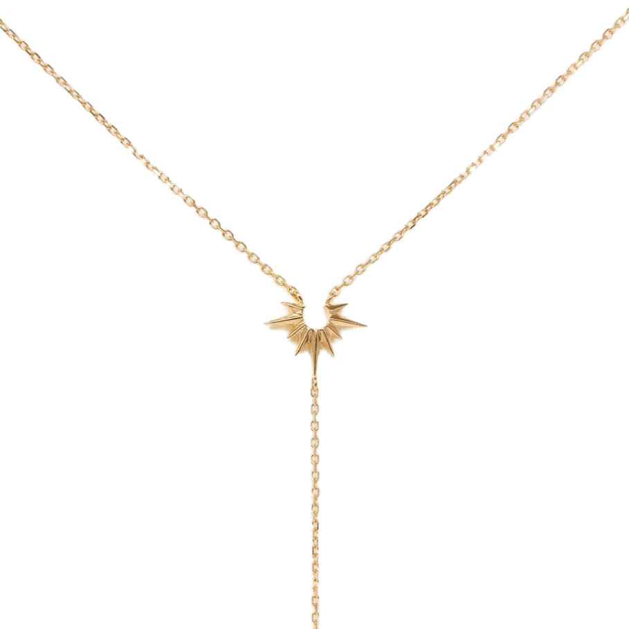 Sun and Diamond Lariat Necklace