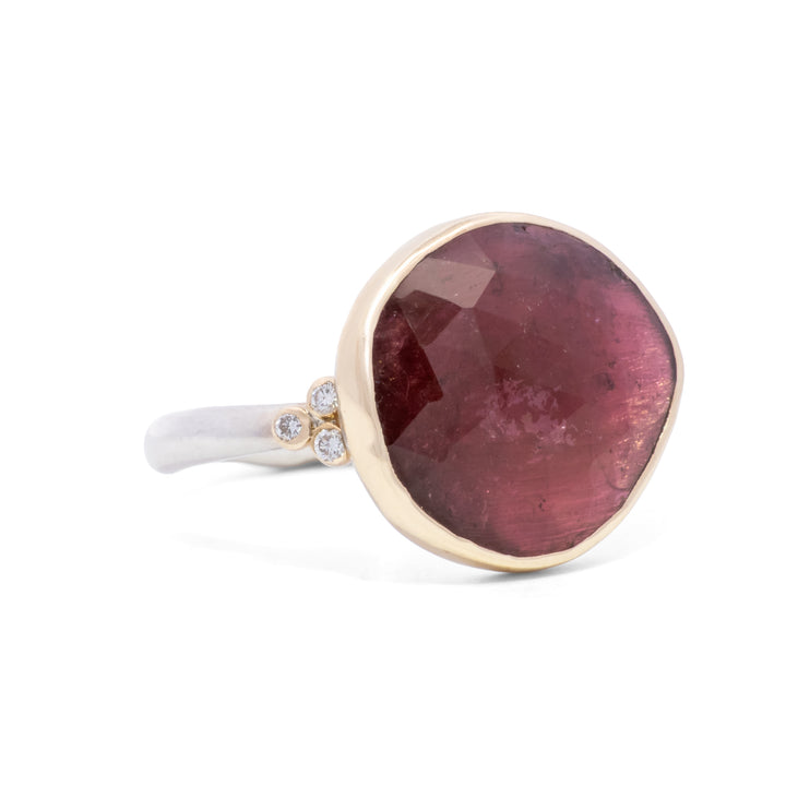Pink Tourmaline & Diamond Ring