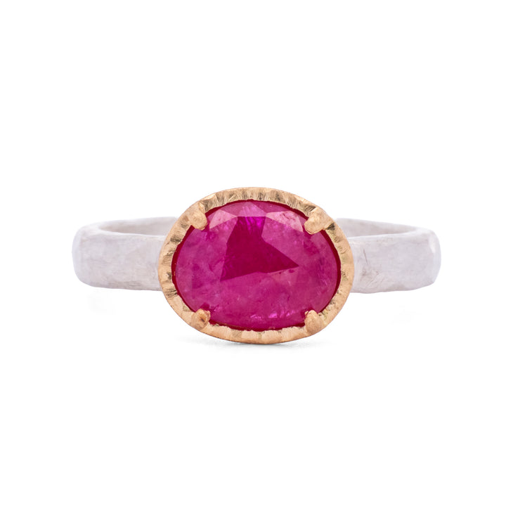Rose Cut Ruby Ring