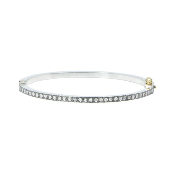 2.5mm Adam Silver Diamond Bangle Bracelet
