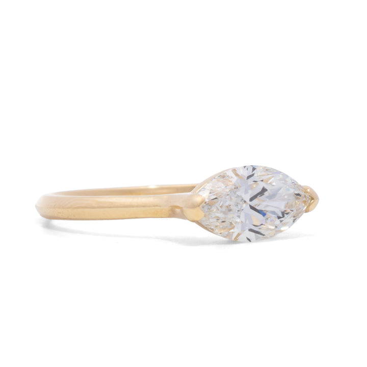East West Marquise Lab Created Diamond Solitaire Ring