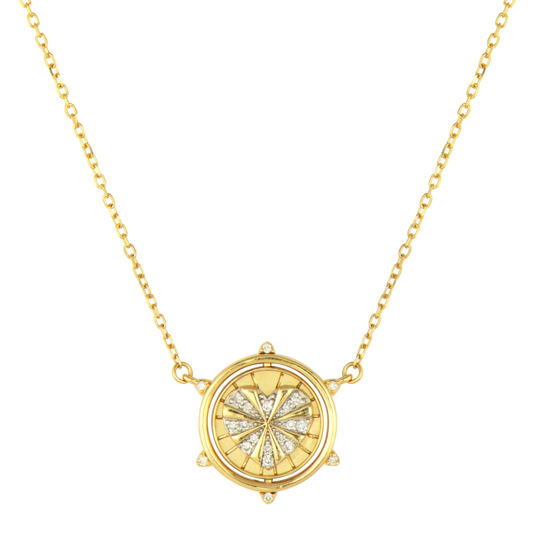 Heart & Evil Eye Double Sided Flip Necklace