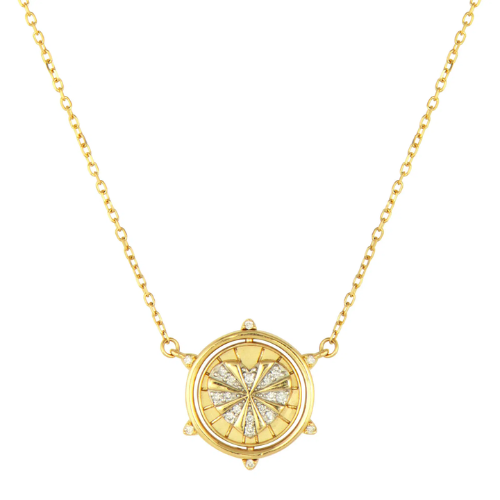 Heart & Evil Eye Double Sided Flip Necklace