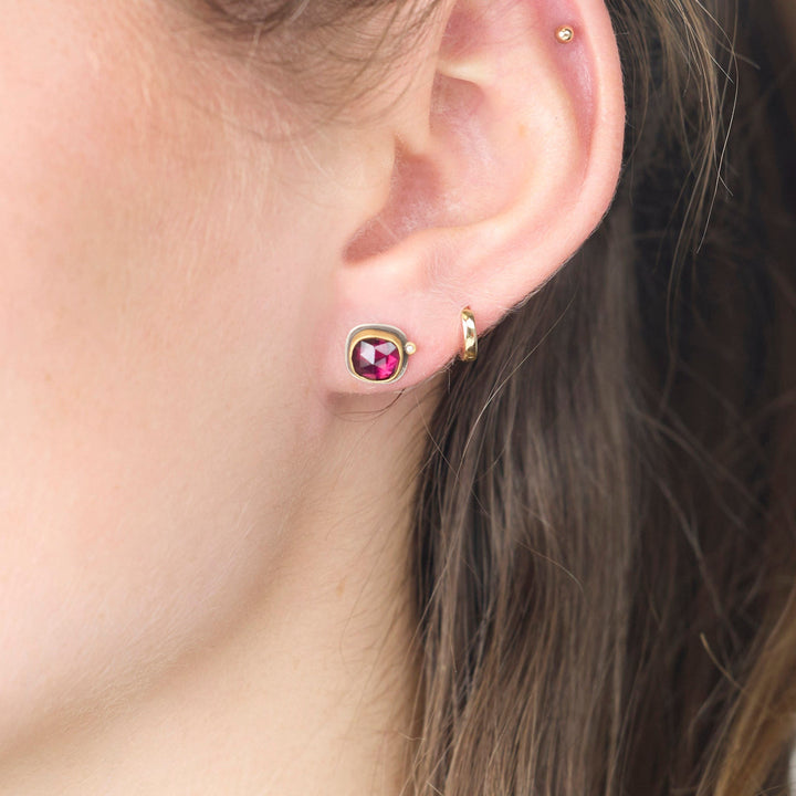 Rhodolite Garnet and Diamond Earrings
