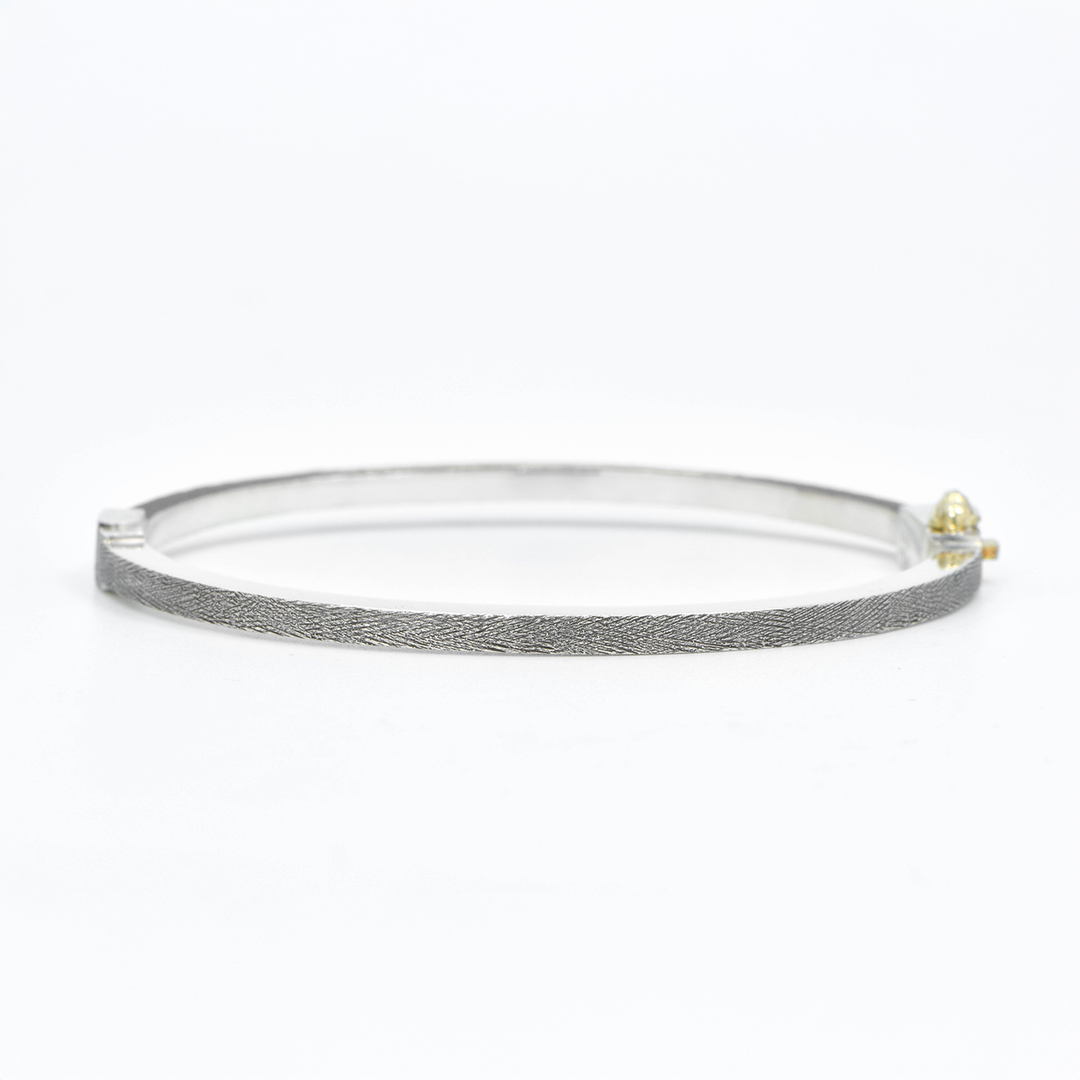 2.5mm Zoe Lux Diamond Two Tone Bangle Bracelet