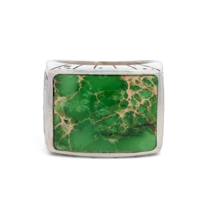Green Turquoise Signet Ring