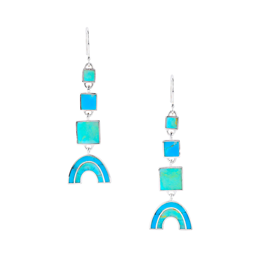 Cypress Mixed Turquoise Drop Earrings