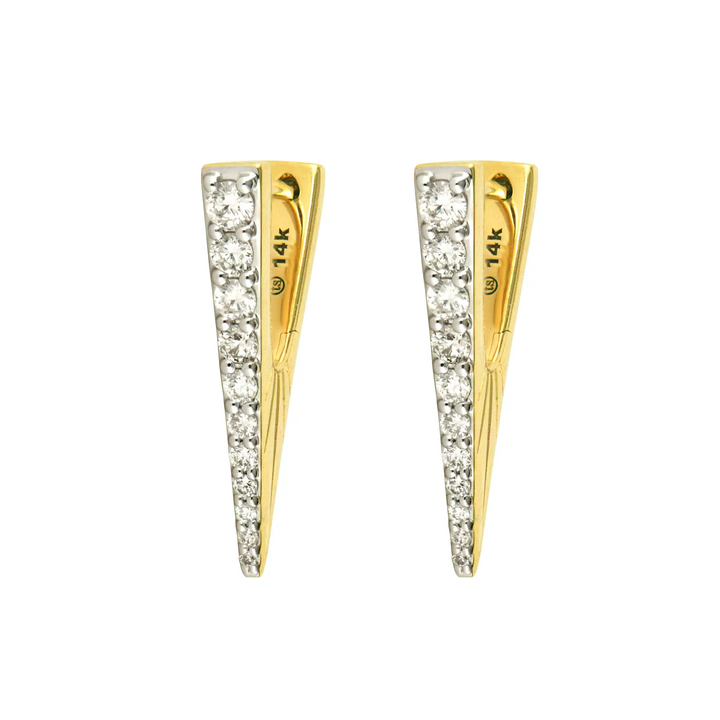 Diamond "V" Hoop Earrings