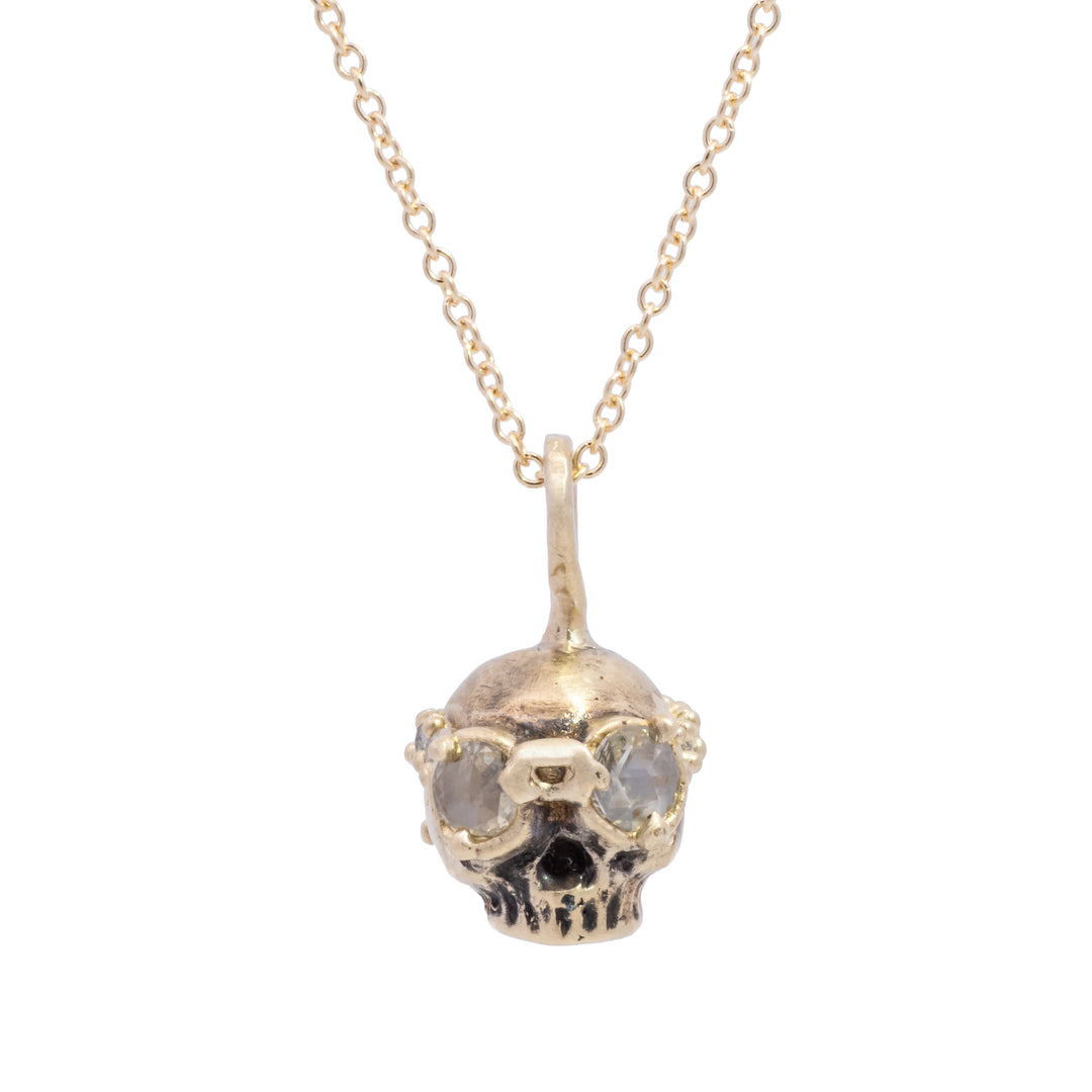 Rose Colored Glasses Diamond Skull Pendant
