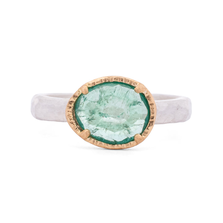 Rose Cut Emerald Ring