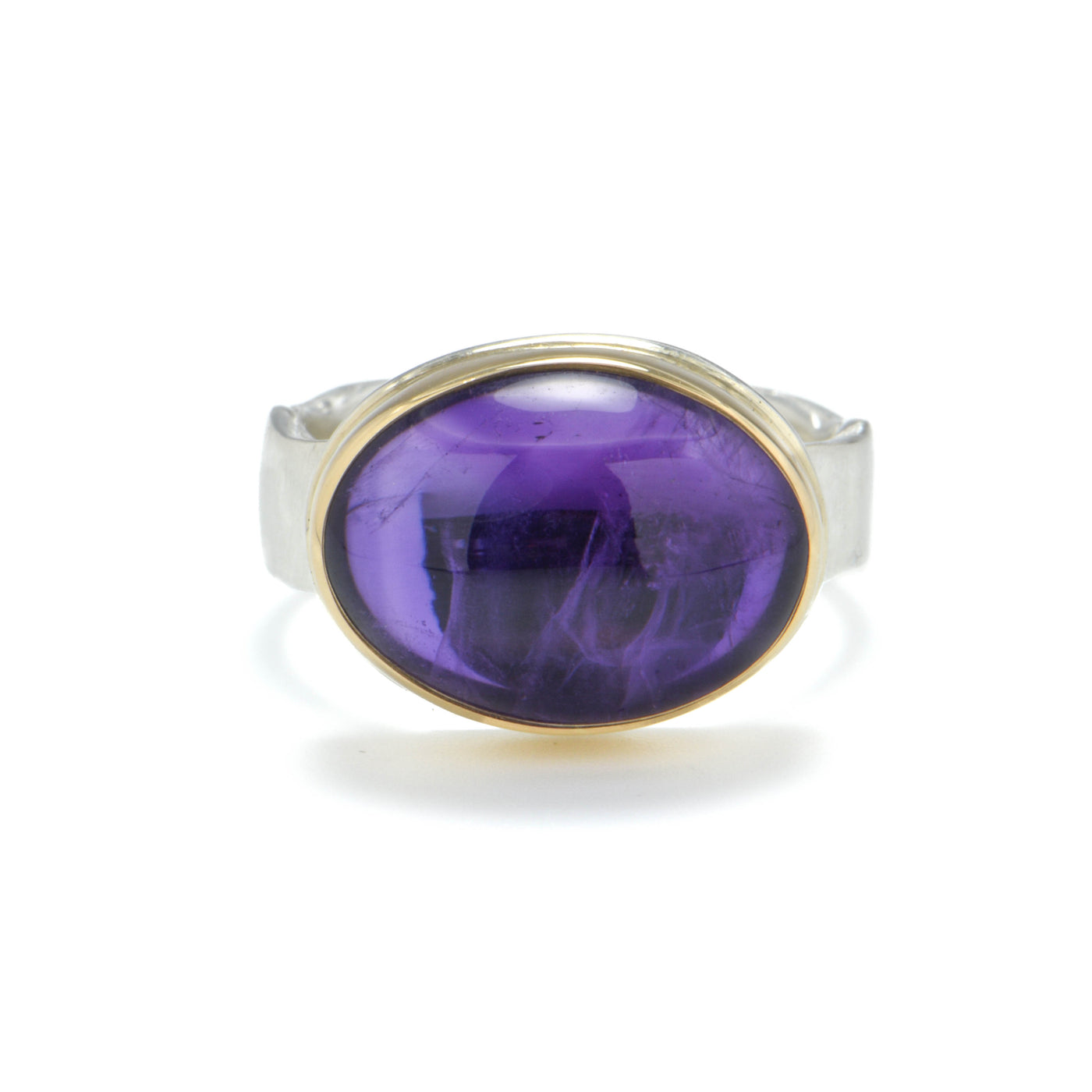 Small Oval Cabochon Amethyst Ring