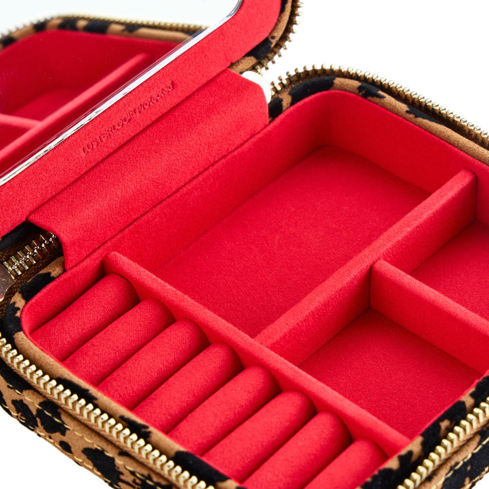 Savanna Leopard Print Jewelry Zip Case